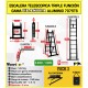 ESCALERA DE TIJERA TELESCOPICA Woerther 3m80 Triple función - PACK 3
