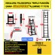 ESCALERA DE TIJERA TELESCOPICA GAMA GRAFITEK Woerther 3m20 Triple función con funda de transporte