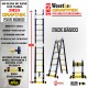 ESCALERA DE TIJERA TELESCOPICA GAMA GRAFITEK Woerther 3m20 Triple funci&oacute;n.
