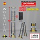 Producto actual: Escalera de tijera telescópica Woerther GRAFITEK 4,40m. Triple función - Pack 1