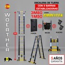 ESCALERA DE TIJERA TELESCOPICA GAMA GRAFITEK Woerther 3m80 Triple función CON 2 ESTABILIZADORAS - PACK 3