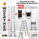 Escalera de tijera telescópica Woerther 4,40m. Triple función - Pack 3