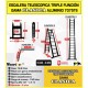Escalera de tijera telescópica Woerther 5m60 - Triple función - Pack 5