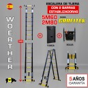 Escalera de tijera telescópica Woerther GRAFITEK 5m60 - Triple función - Pack 4