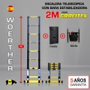 Escalera telescópica Woerther gama GRAFITEK 2m - Pack 4