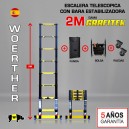 Escalera telescópica Woerther gama GRAFITEK 2m - Pack 4