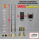  Escalera telescópica Woerther gama GRAFITEK 3m 20 - Pack 4