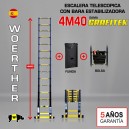 Escalera telescópica Woerther gama GRAFITEK 4m 40 - Pack 4