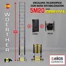 Escalera telescópica Woerther gama GRAFITEK 5m 20 - Pack 5