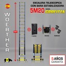 Escalera telescópica Woerther gama GRAFITEK 5m 20 - Pack 5