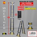 Escalera de tijera telescópica Woerther GRAFITEK 5m60 - Triple función - Pack 1