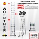 Escalera de tijera telescópica Woerther 5m - Triple función - Pack 3