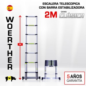 Escalera telescópica Woerther gama clásica 2m