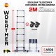Escalera telescópica Woerther gama clásica 2m - Pack 3