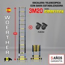  Escalera telescópica Woerther gama GRAFITEK 3m 20 - Pack 3